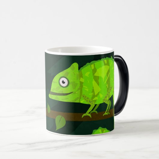 Mug Magique Caméléon vert mignon (Devant droit)