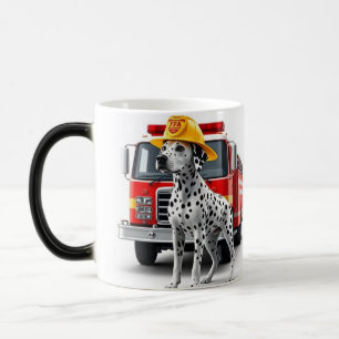Mug Magique Camion Dalmatien de pompier 15oz
