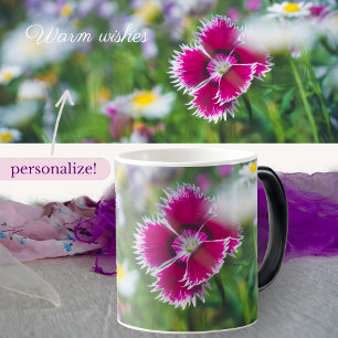 Mug Magique Carnation rose avec marguerites