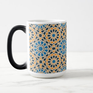 Mug Magique Carreau géométrique marocain & motif orange