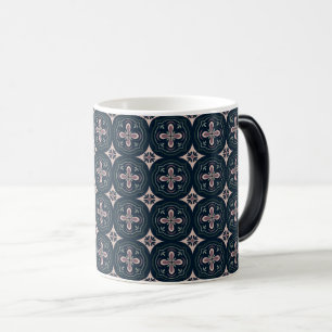 Mug Magique carreaux géométriques floraux de couleur terreuse