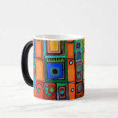 Mug Magique Carrés asymétriques Abstraits (Devant gauche)