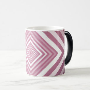 Mug Magique Carrés modernes de la Gradation rose et blanc