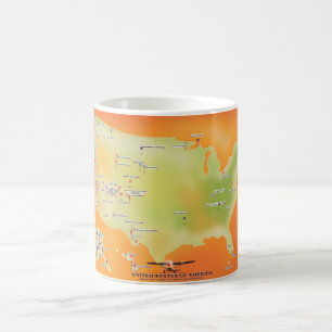 Mug Magique carte des parcs nationaux des États-Unis d'Amériqu