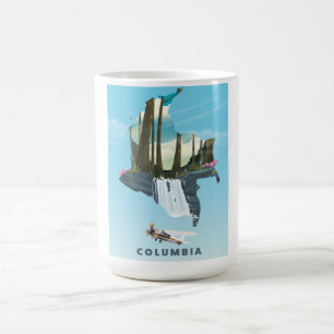 Mug Magique Carte illustrée de Columbia imprimé de l'affiche d