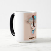 Mug Magique Carte illustrée du Groenland imprimé de l'affiche (Devant gauche)