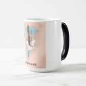 Mug Magique Carte illustrée du Groenland imprimé de l'affiche (Devant droit)