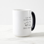 Mug Magique Cat hair everywhere zero regrets (Devant droit)