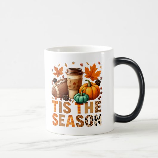 Mug Magique Cette saison Herbstzeit mit Football und Kaffee (Droite)