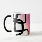 Mug Magique Chaîne de blocage : Abstrait rose, jaune, noir et  (Gauche)