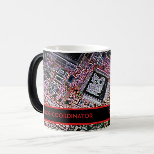 Mug Magique CHAOS-COORDINATOR pour IT et Consulting! (Devant gauche)