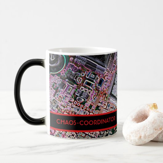 Mug Magique CHAOS-COORDINATOR pour IT et Consulting! (Avec donut)