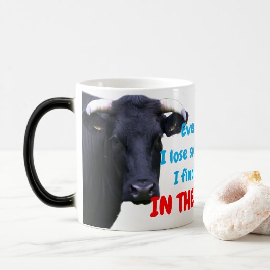 Mug Magique Chaque fois que je perds du poids je le trouve dan (Avec donut)