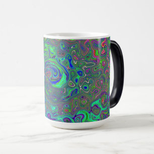 Mug Magique Chartreuse et bleu rétro liquide tourbillonnant ps
