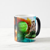 Mug Magique Chat Alien dans la soucoupe de l'ufo (Devant droit)