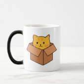 Mug Magique Chat assis à l'intérieur d'une boîte en carton (Gauche)