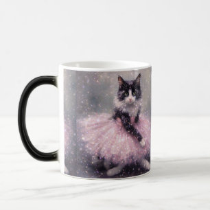 Mug Magique Chat Ballerine Étincelant en Tutu Rose            