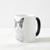 Mug Magique Chat calico minimal halftone (Devant droit)
