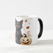 Mug Magique chat citrouille (Devant droit)