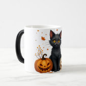 Mug Magique chat citrouille (Devant gauche)
