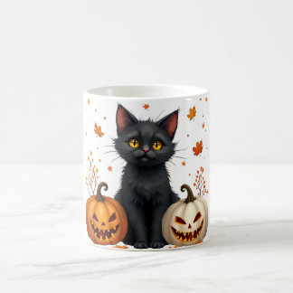 Mug Magique chat citrouille