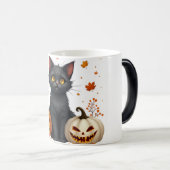 Mug Magique chat citrouille (Devant droit)