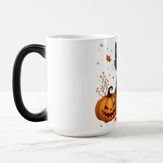 Mug Magique chat citrouille (Gauche)