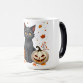 Mug Magique chat citrouille (Devant droit)