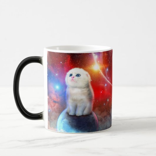 Mug Magique Chat en train de pleurer dans l'espace (Gauche)