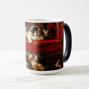 Mug Magique Chat et chatons jouant avec une chaise