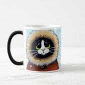 Mug Magique Chat et igloo esquimaux mignons (Gauche)