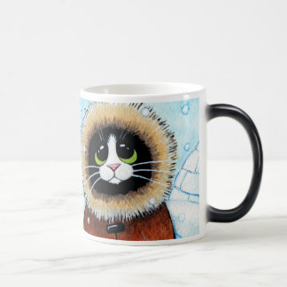 Mug Magique Chat et igloo esquimaux mignons