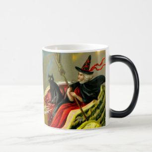 Mug Magique Chat et sorcière vintage d'Halloween noir