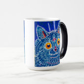 Mug Magique Chat gothique bleu (Devant droit)