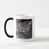 Mug Magique Chat gris bleu russe (Gauche)