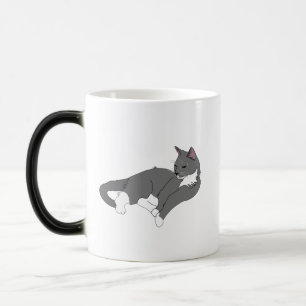 Mug Magique Chat gris et blanc Tuxedo