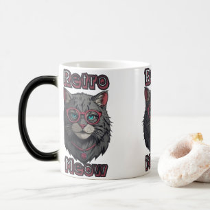 Mug Magique Chat gris-sauvage avec de mignonnes lunettes