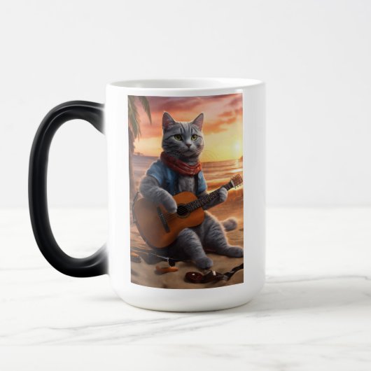 Mug Magique Chat jouant de la guitare (Gauche)