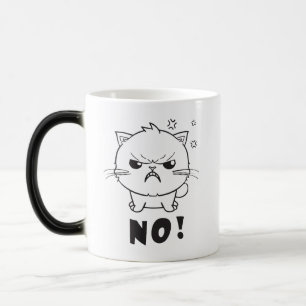 Mug Magique Chat mignon en colère en train de baiser Non.