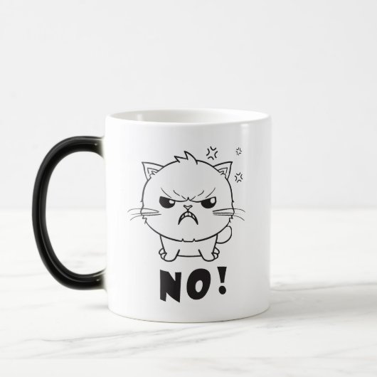 Mug Magique Chat mignon en colère en train de baiser Non. (Gauche)