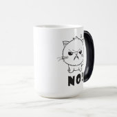 Mug Magique Chat mignon en colère en train de baiser Non. (Devant droit)