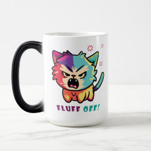 Mug Magique Chat mignon fâché en train de baiser Fluff Off.
