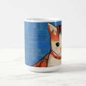 Mug Magique Chat mosaïque marocaine art abstrait gingembre ble (Centre)