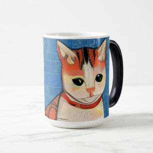 Mug Magique Chat mosaïque marocaine art abstrait gingembre ble