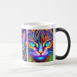 Mug Magique Chat mystique   Art psychédélique