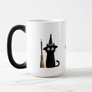 Mug Magique Chat noir fantaisiste Joyeux Halloween