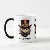 Mug Magique Chat Steampunk avec chapeau rouge (Gauche)