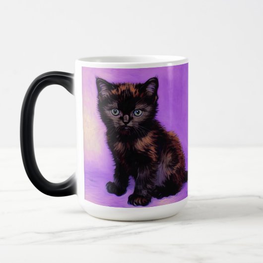 Mug Magique Chat Violet de Style Van Gogh (Gauche)