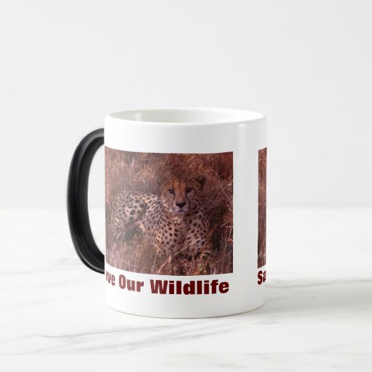 Mug Magique Cheetah Stare Sauvez Notre Faune (Devant gauche)
