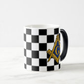 Mug Magique Chèques maçonniques Freemasons Carré et Compass (Devant droit)